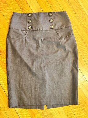 IZ Byer California Brown Pencil Skirt